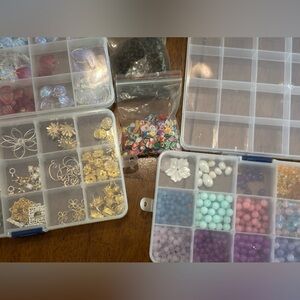 Jewelry Making Supplies and Craft Lot With Cases